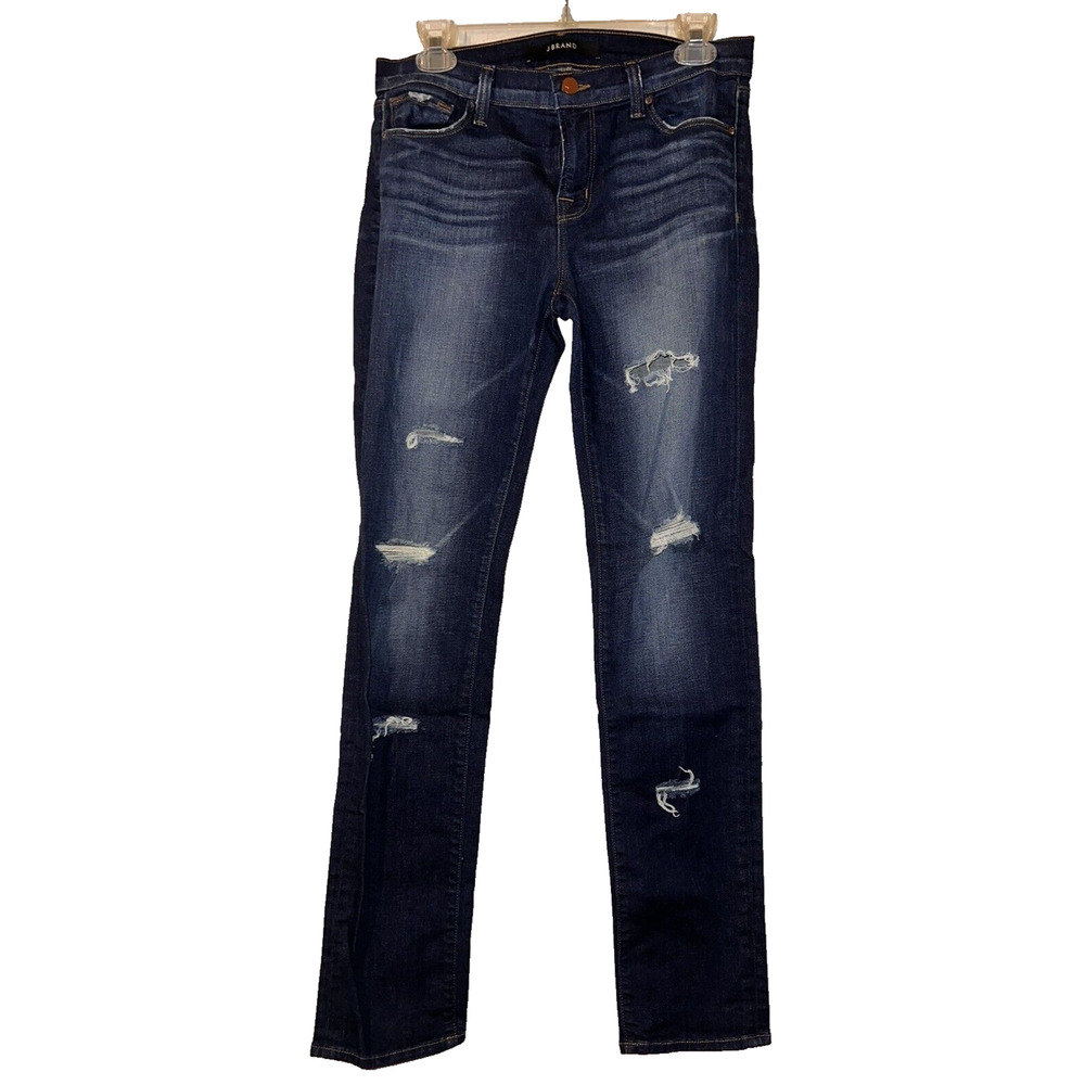 J BRAND Jean Women's Size 29 Dark Wash ALTA Mid-Rise Distressed Skinny Jeans